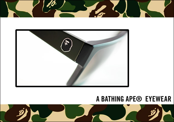 A Bathing Ape EYEWEAR 鏡腳上有著經典人猿頭的裝飾，簡約有型