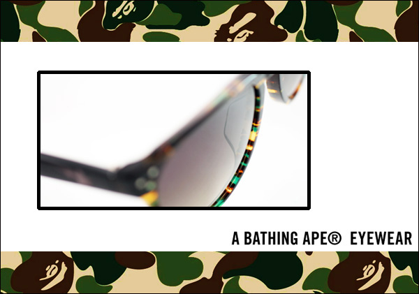 2014 A Bathing Ape EYEWEAR 框面上透明感中富有彩色的紋路，像是教堂裡的彩繪玻璃，十分美麗